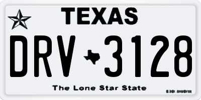 TX license plate DRV3128