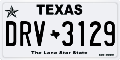 TX license plate DRV3129