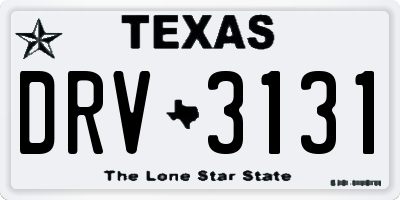 TX license plate DRV3131