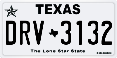 TX license plate DRV3132