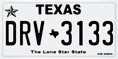 TX license plate DRV3133