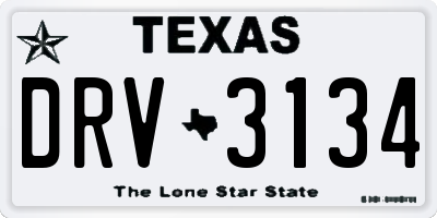 TX license plate DRV3134