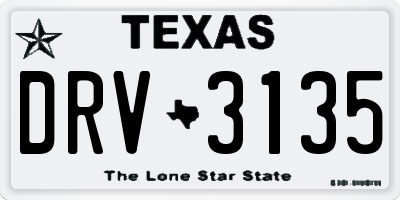 TX license plate DRV3135