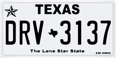 TX license plate DRV3137