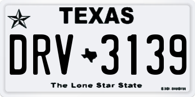 TX license plate DRV3139