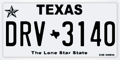 TX license plate DRV3140