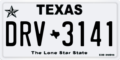 TX license plate DRV3141