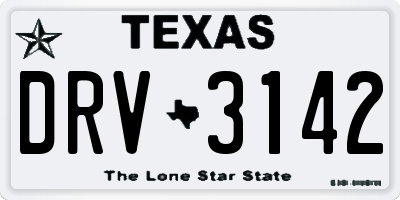 TX license plate DRV3142