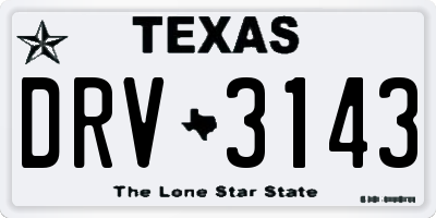 TX license plate DRV3143