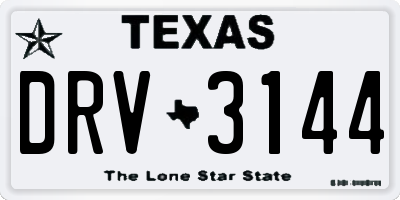 TX license plate DRV3144