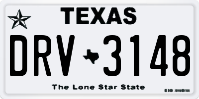 TX license plate DRV3148