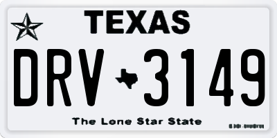 TX license plate DRV3149