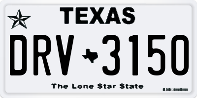 TX license plate DRV3150