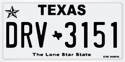 TX license plate DRV3151