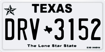 TX license plate DRV3152