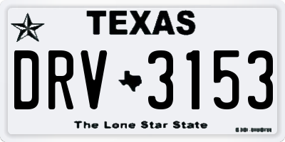 TX license plate DRV3153