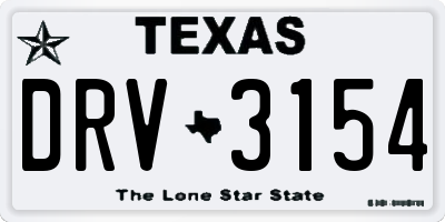 TX license plate DRV3154