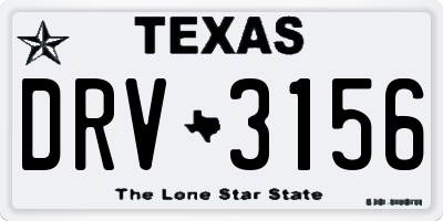 TX license plate DRV3156