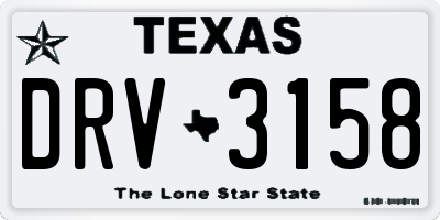 TX license plate DRV3158