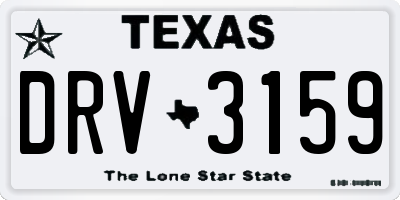 TX license plate DRV3159