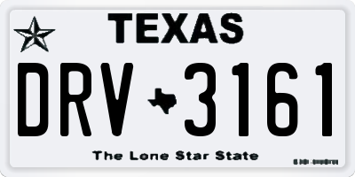 TX license plate DRV3161