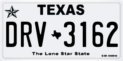 TX license plate DRV3162