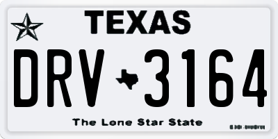 TX license plate DRV3164