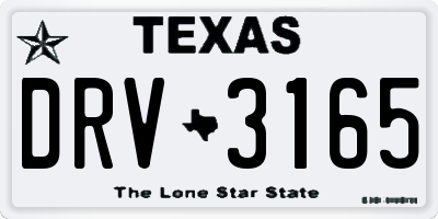 TX license plate DRV3165