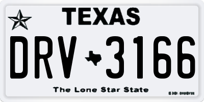 TX license plate DRV3166