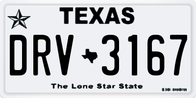 TX license plate DRV3167