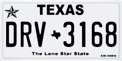 TX license plate DRV3168