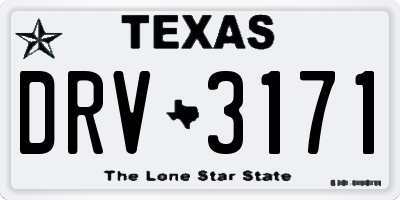 TX license plate DRV3171