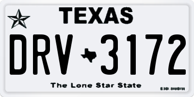 TX license plate DRV3172