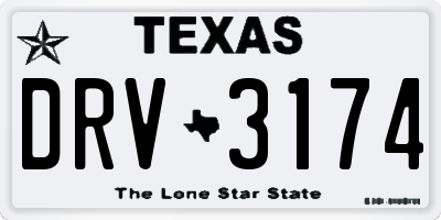 TX license plate DRV3174