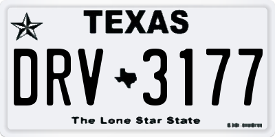 TX license plate DRV3177