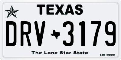 TX license plate DRV3179