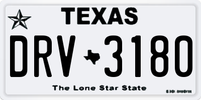 TX license plate DRV3180