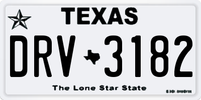 TX license plate DRV3182