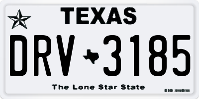 TX license plate DRV3185