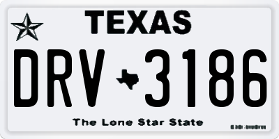 TX license plate DRV3186