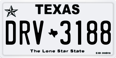 TX license plate DRV3188