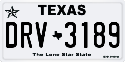 TX license plate DRV3189