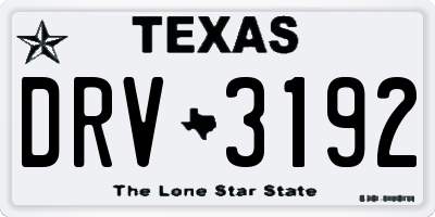 TX license plate DRV3192