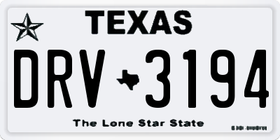 TX license plate DRV3194