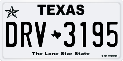 TX license plate DRV3195