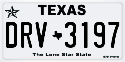 TX license plate DRV3197