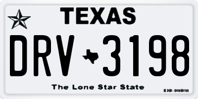 TX license plate DRV3198