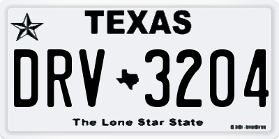 TX license plate DRV3204