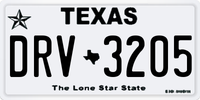 TX license plate DRV3205