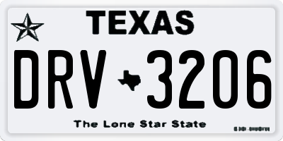 TX license plate DRV3206